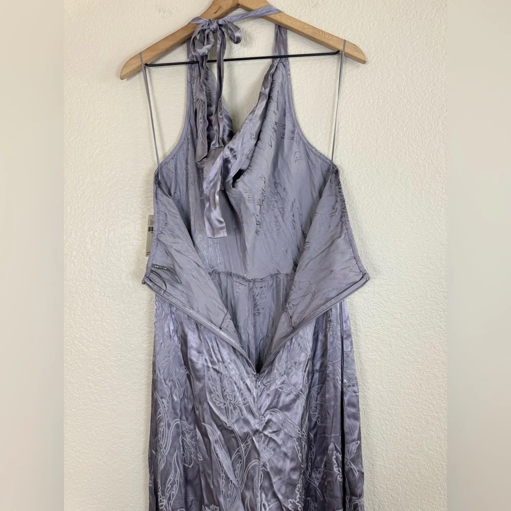 By Anthropologie Fringe Cowl Neck Jumpsuit Soft Violet size 16 NEW $198 - Picture 14 of 14